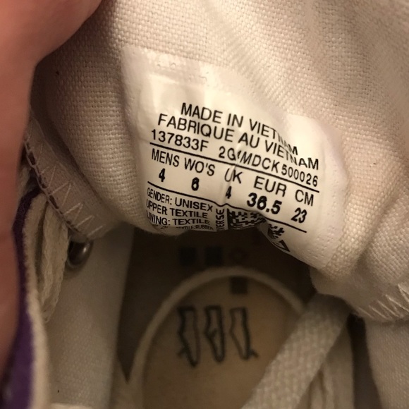 Women’s Purple High Top Converse Shoes - Picture 5 of 14